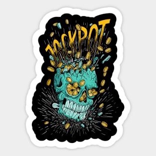 Skull jackpot Gold T-shirt Sticker